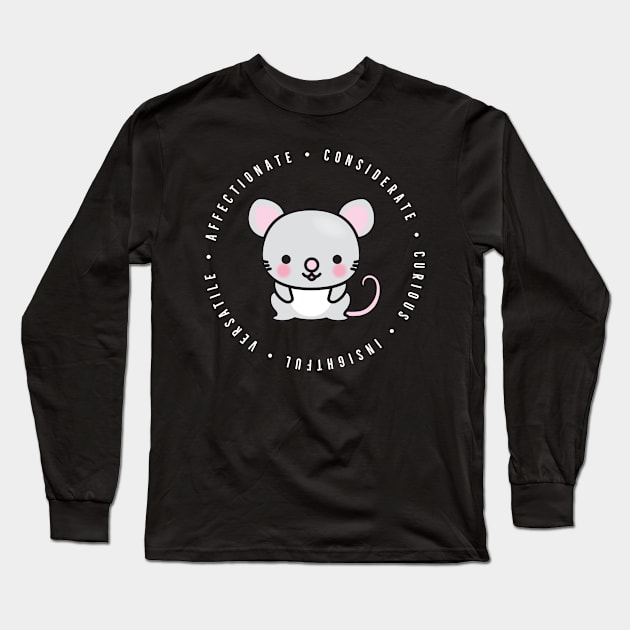 cute chinese zodiac | rat | personality traits | affectionate, clever, considerate, insightful, versatile Long Sleeve T-Shirt by cocoCabot